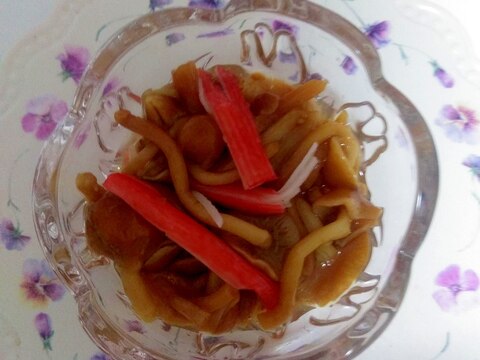 つるりん~なめことカニカマの酢の物